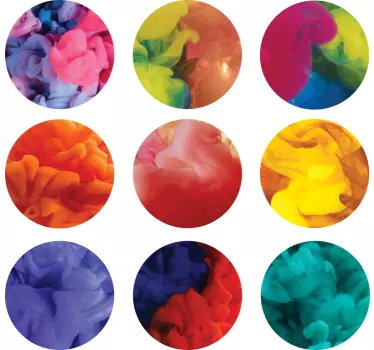 Stickerset cirkels gekleurde rook - TenStickers