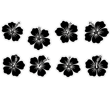 Fiets sticker hibiscus bloemen pakket - TenStickers