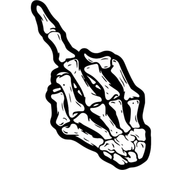 Autosticker skeleton middelvinger - TenStickers