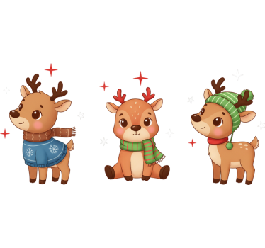 Kerst sticker schattige rendieren - TenStickers