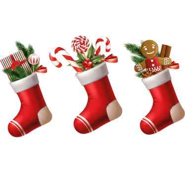 Kerst sticker voor cadeaus in de kerstkous - TenStickers