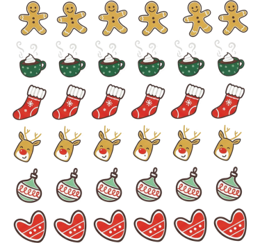 Kerst sticker set kerstkenmerken - TenStickers