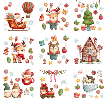 Kerst sticker winterraamdecoraties - TenStickers
