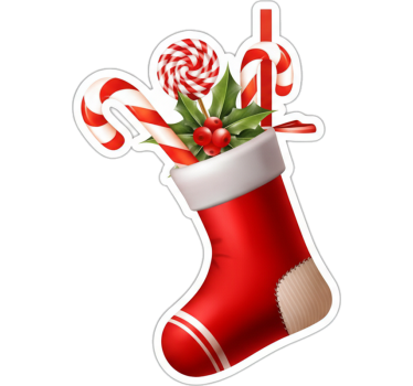 Kerst sticker voor cadeaus in de sokken - TenStickers