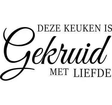 Muursticker keuken gekruid met liefde - TenStickers