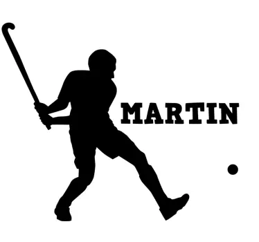 Muursticker kinderkamer hockey met naam - TenStickers