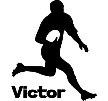Sport muursticker Rugby gepersonaliseerd - TenStickers