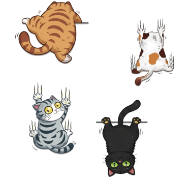 Autosticker 3d look plakkende kat - TenStickers