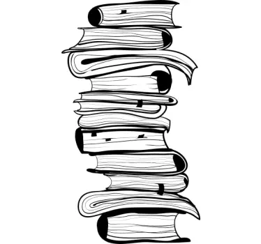 Decoratieve sticker stapel boeken - TenStickers