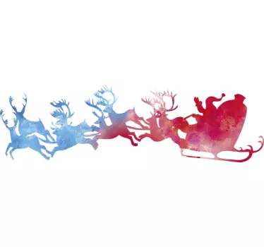Feestdagen sticker aquarel Kerstman - TenStickers