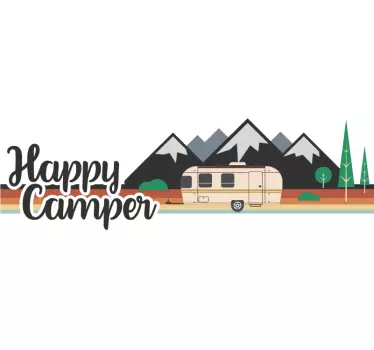 Camper Sticker Happy Camper - TenStickers