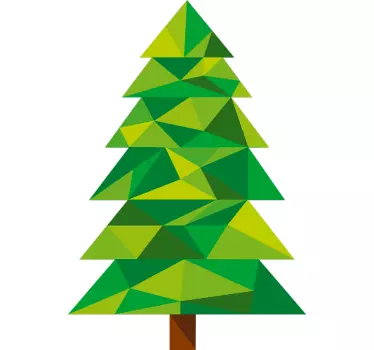 Veelhoekige kerstboom muursticker - TenStickers