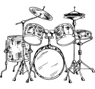 Rock sticker drumstel - TenStickers