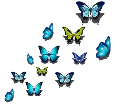 Muurstickers tienerkamer Kleurrijke vlinders - TenStickers