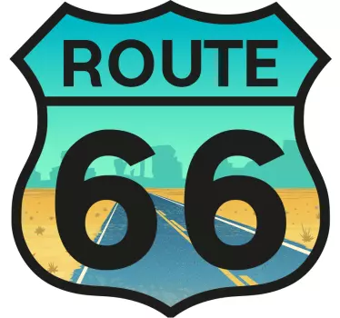 Laptop sticker Route 66 - TenStickers