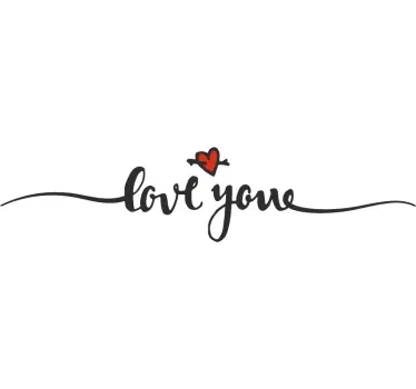 Slaapkamer muursticker love you - TenStickers