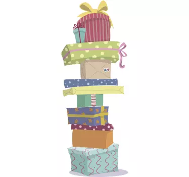 Stapel geschenken muursticker - TenStickers