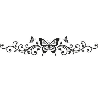 Autosticker elegante zwarte vlinder - TenStickers
