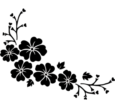 Autosticker zwarte bloemenhoek - TenStickers