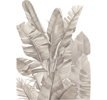Raamsticker beige palmbladeren uit het bos - TenStickers