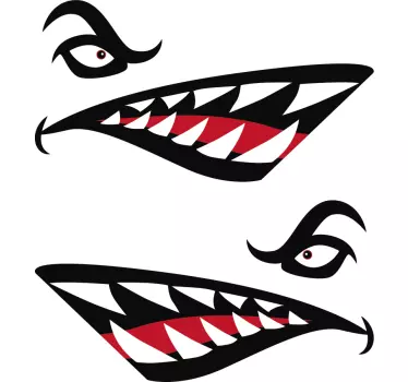 Sticker met haaientanden - TenStickers