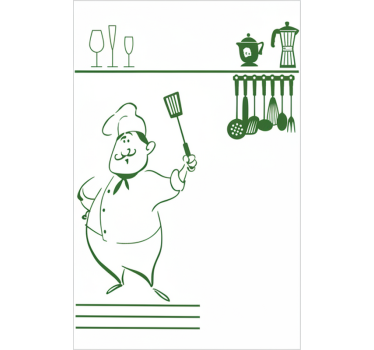 Raamsticker chef-kok keukenset - TenStickers
