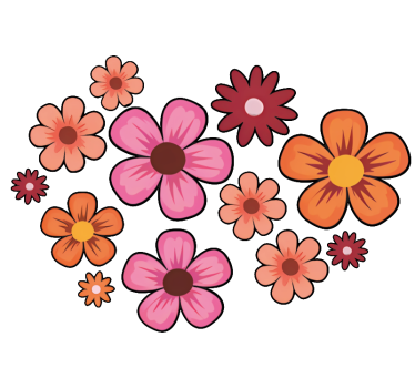 Caravan sticker vrolijke kleurrijke bloemen - TenStickers