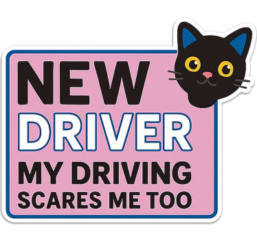 Autosticker grappige en schattige nieuwe bestuurder - TenStickers