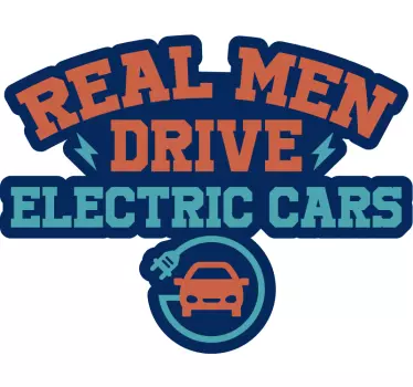 Mannen rijden in elektrische auto's - TenStickers