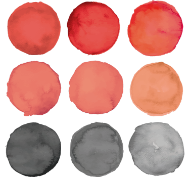 Grijze cirkels en pantone koraal textuur muursticker - TenStickers