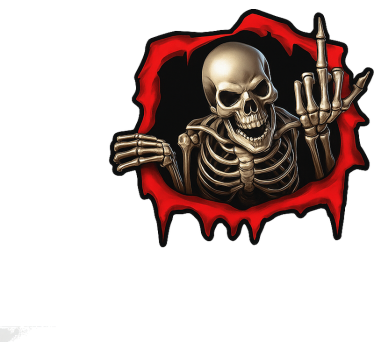 Autosticker creepy 3d skelet - TenStickers