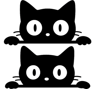 Autosticker schattige kat twins - TenStickers