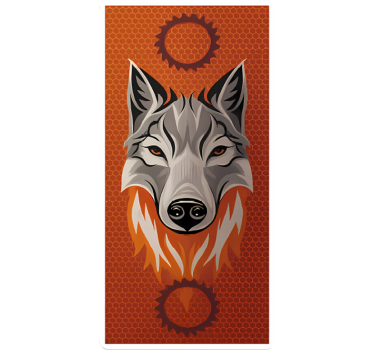 Fiets sticker oranje wolf alpha - TenStickers