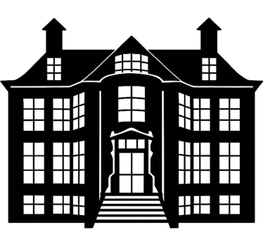 Raamsticker heritage house outline - TenStickers