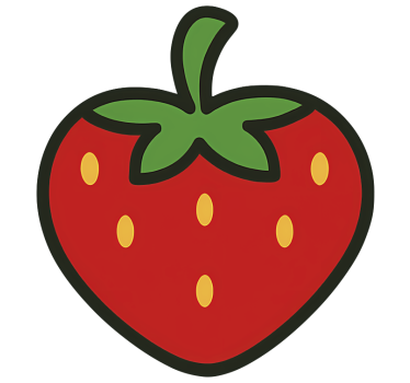 Fiets sticker zoete kers aardbei - TenStickers