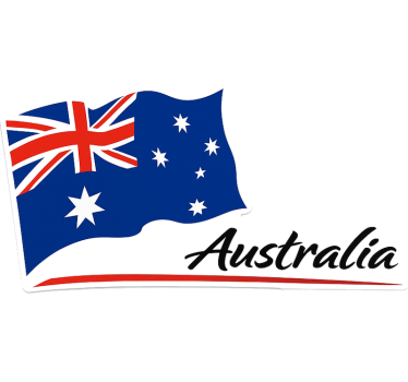 Caravan sticker wapperende australische vlag - TenStickers