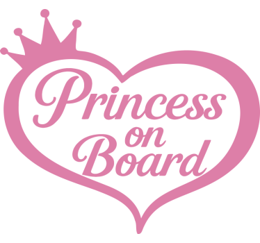 Auto sticker prinses aan boord - TenStickers