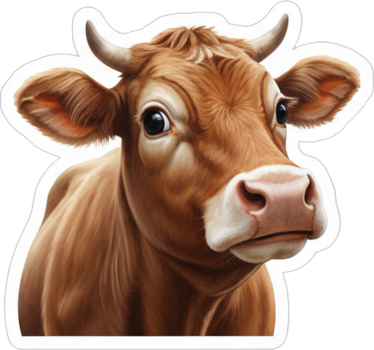 Raamsticker vrolijke boerderij koe - TenStickers