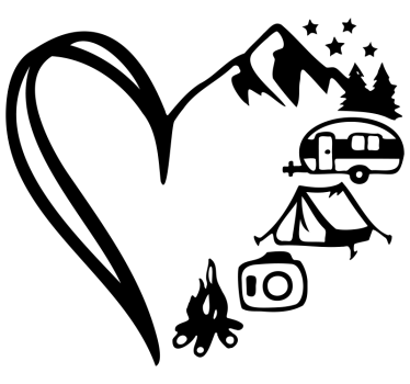 Caravan sticker avontuurlijke hart composiet - TenStickers