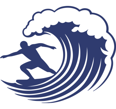 Caravan sticker golf en surfer - TenStickers