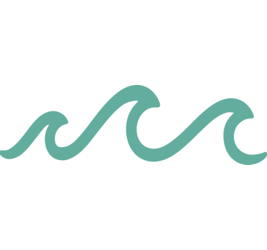 Caravan sticker minimalistische zee golf - TenStickers