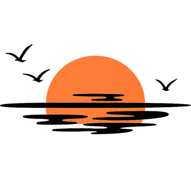 Caravan sticker oranje zonsondergang - TenStickers
