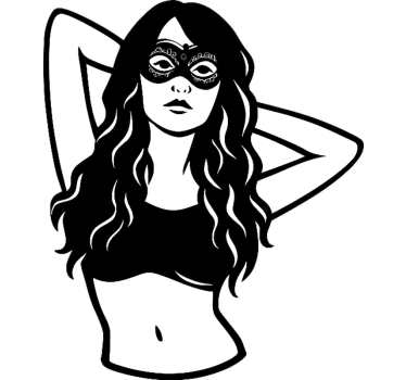 Autosticker mysterieuze masker meisje kunst - TenStickers