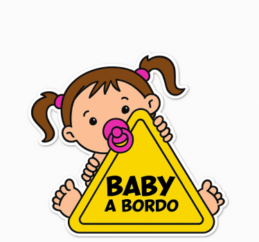 Auto sticker schattig meisje aan boord - TenStickers