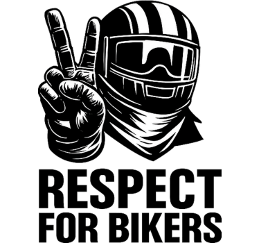 Auto sticker respect voor bikers - TenStickers