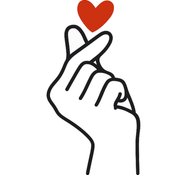 Auto sticker aziatische handen hart - TenStickers