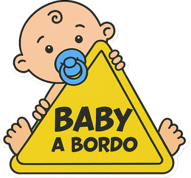 Auto sticker schattige babyjongen aan boord - TenStickers