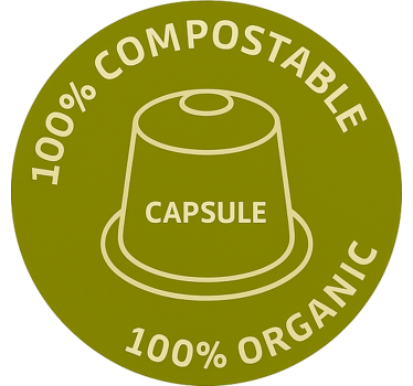 Drank sticker 100% biologische koffie capsules - TenStickers