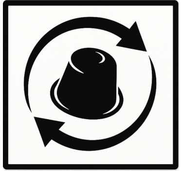 Drank sticker koffiecapsules recycling symbool - TenStickers