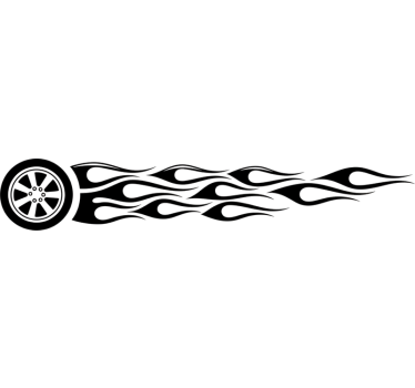 Autosticker dunne zwarte banden vlammen - TenStickers